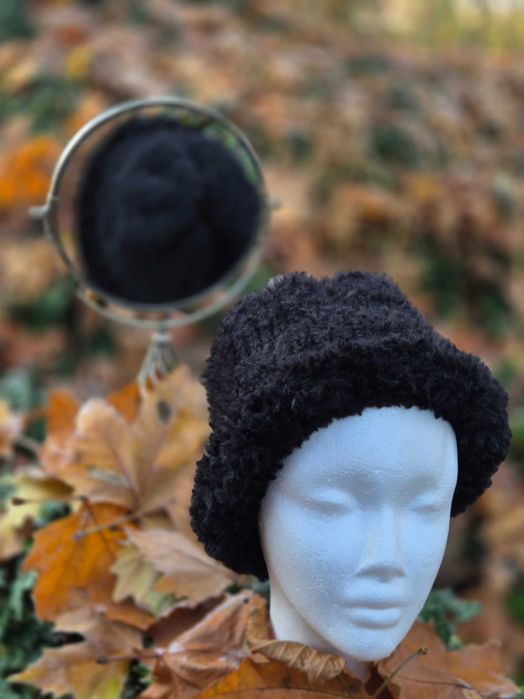 Futrzany bucket hat y2k hipster