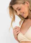 B.P.C biustonosz bustier do karmienia miękki kremowy z koronką ^44/46