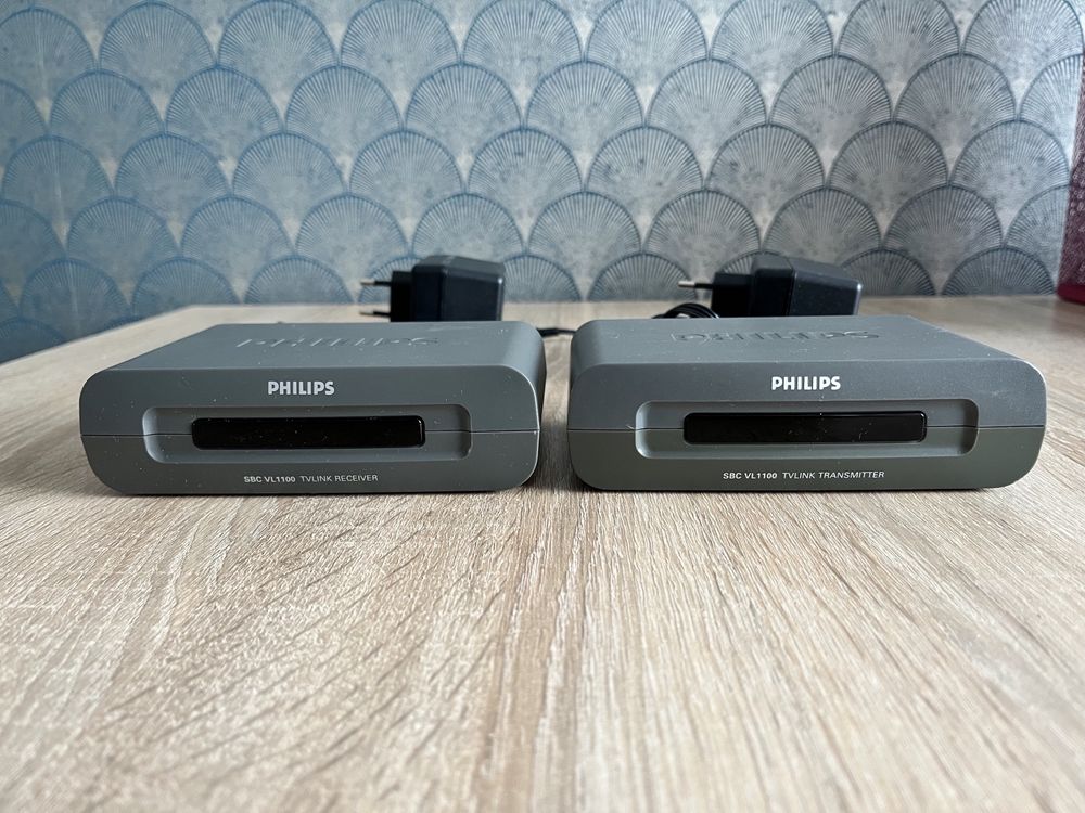 Philips Tvlink transmitery SBC VL1100 audio i video z zasilaczami
