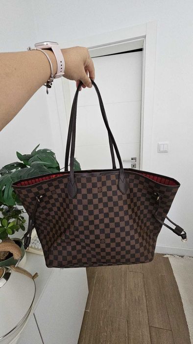 Mala Louis Vuitton Neverfull GM em tela Damier Ebene