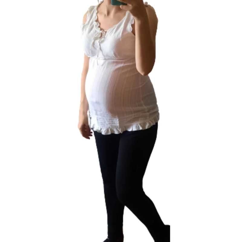 BEZ WAD Bluzka ciążowa rozmiar S/36  biała bez rękawów #928