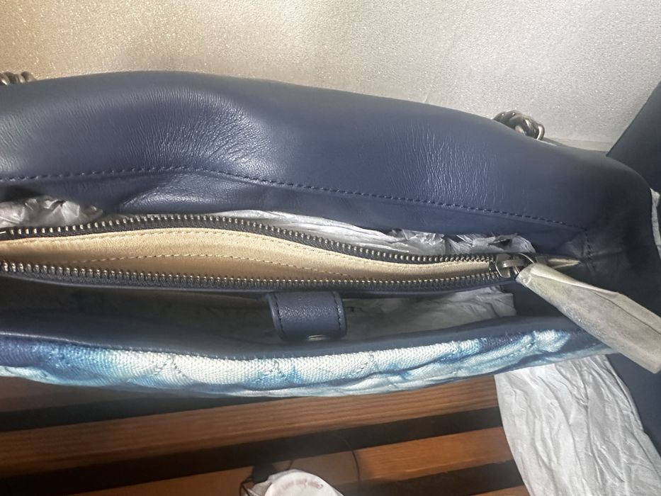 Promocja! Pinko torebka love puff niebieska srebrne Jaskółki duża