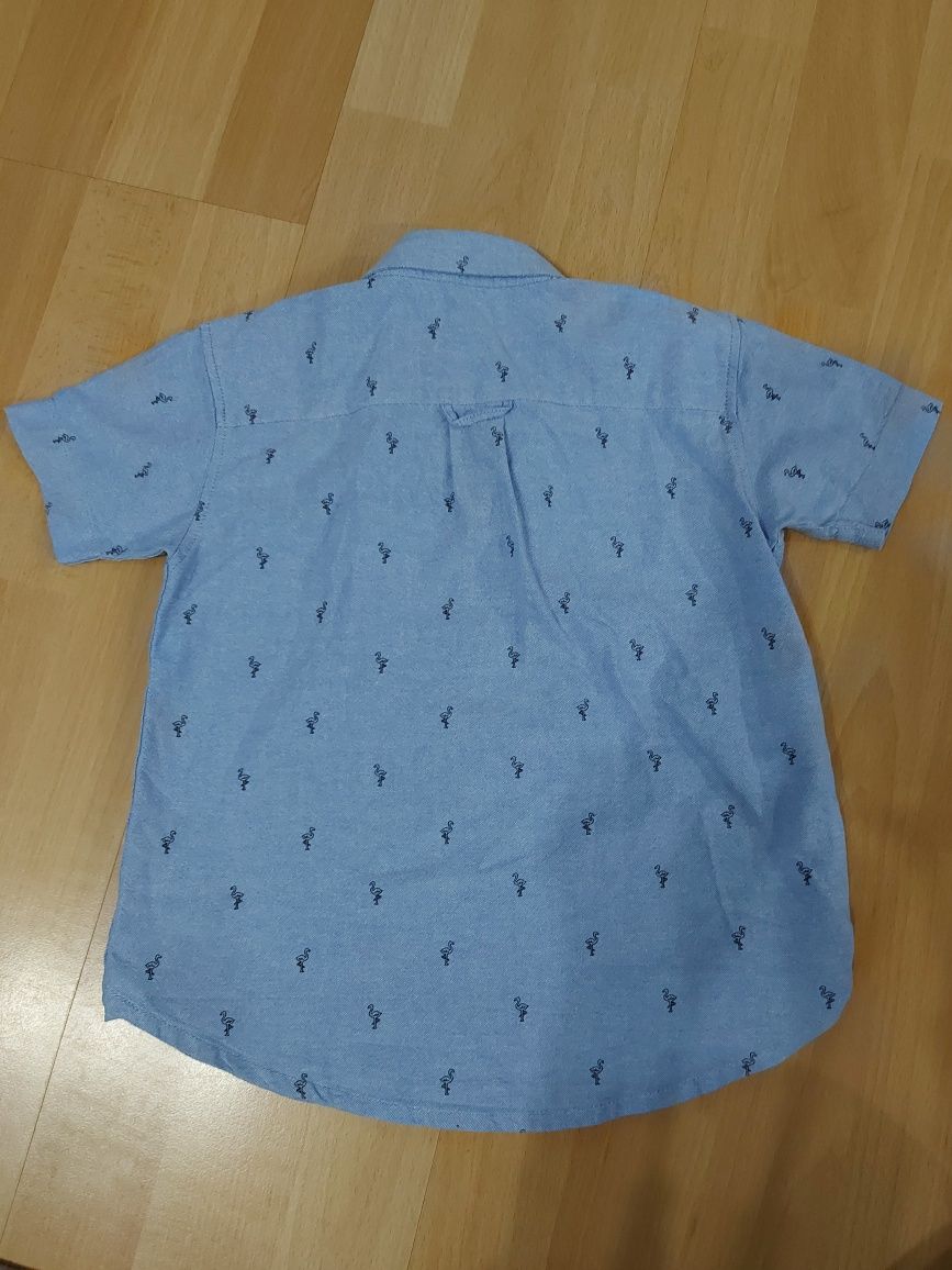Koszula z krótkim rękawem dla chłopca 110cm elegancka jasnoniebieska