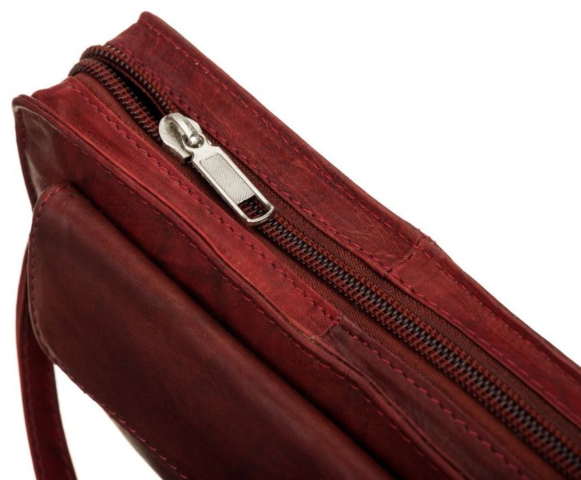 skórzana saszetka męska z paskiem na nadgarstek