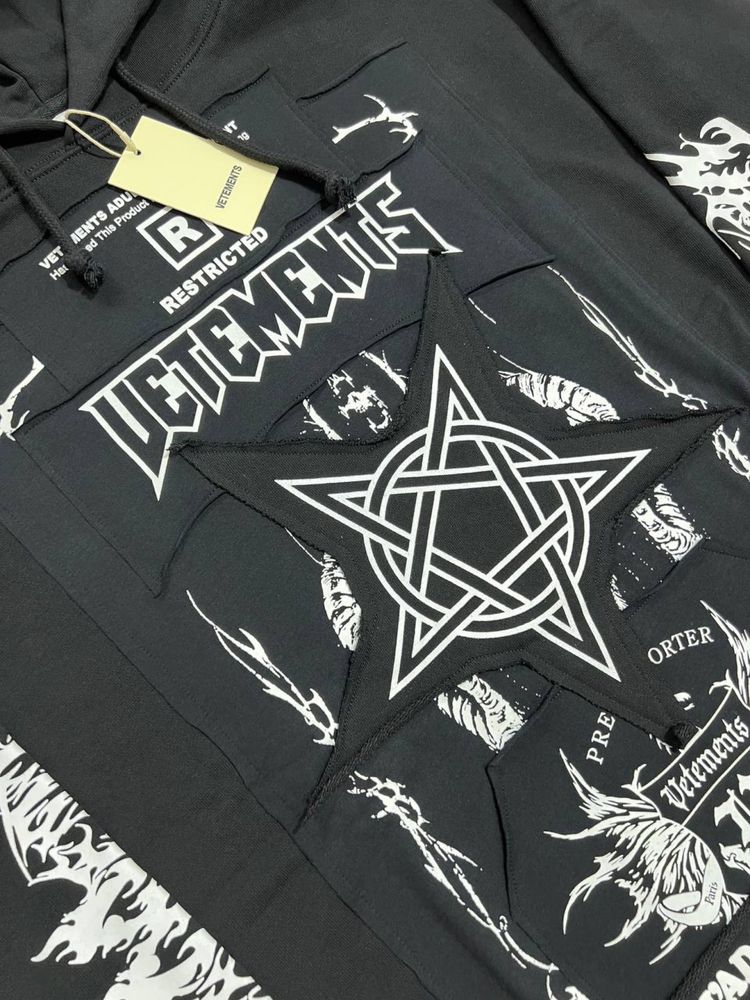 худи Vetements Restricted Hardcore hoodie black