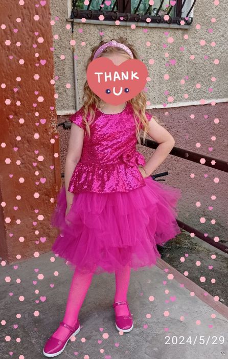 Святкова випускна рожева сукня, р.122