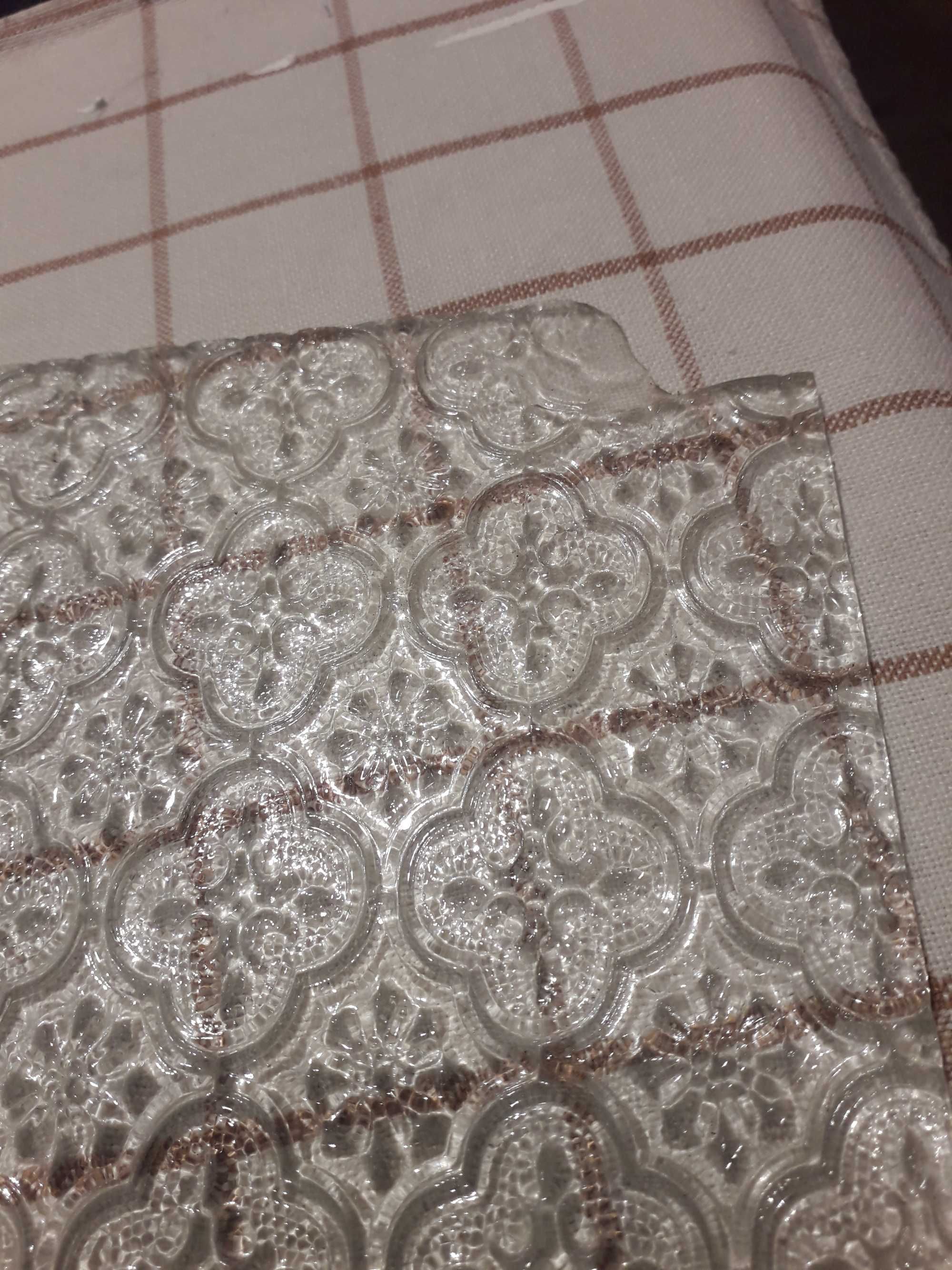 Szyba ornamentowa 39x54 cm czysta koniczyna marokańska