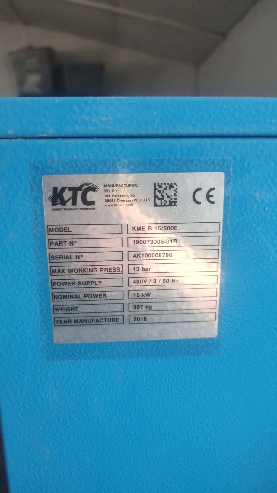Kompresor śrubowy KTC 15 KW