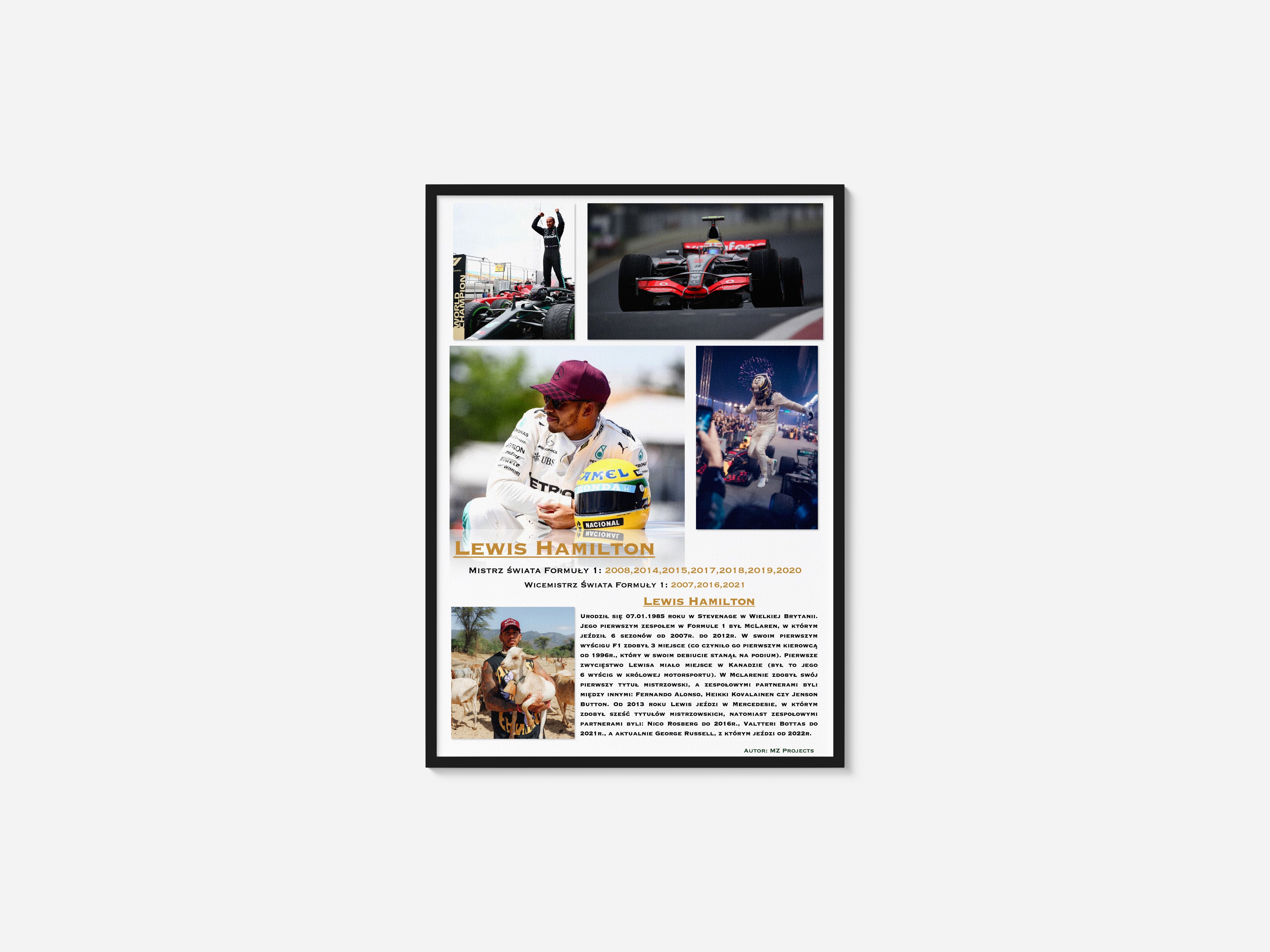 Lewis Hamilton Plakat F1 Mercedes-AMG (50x70 cm)