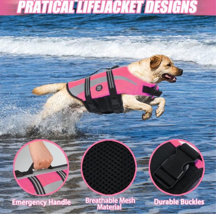 Kamizelka Ratunkowa Dla Psa Odblaskowa Z Uchwytem