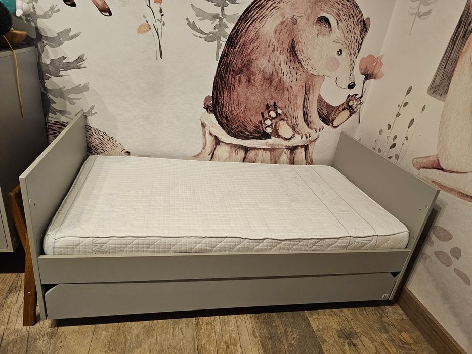 Łóżeczko Bellamy- Lotta 70×140cm szary kolor+ materac.