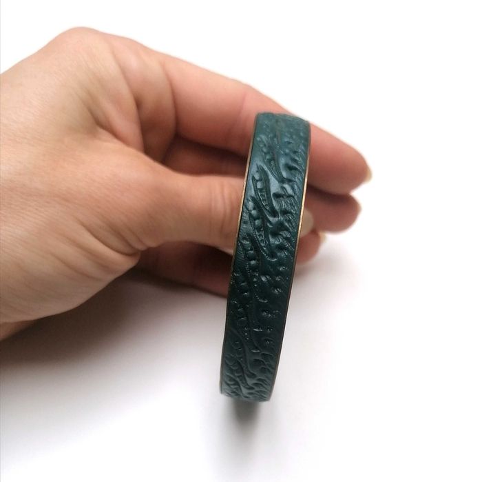 Zielona bransoletka Vintage Unikat PRL