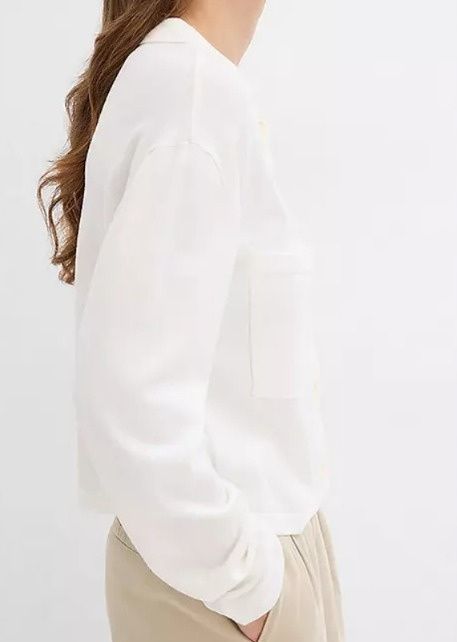 B.P.C sweter śmietankowy z kołnierzykiem na guziki ^52/54