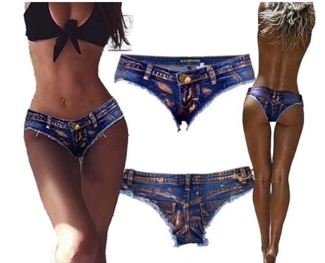 Damskie Krótkie Szorty Spodenki Jeansowe Postrzępione Sexi Odważne -XL