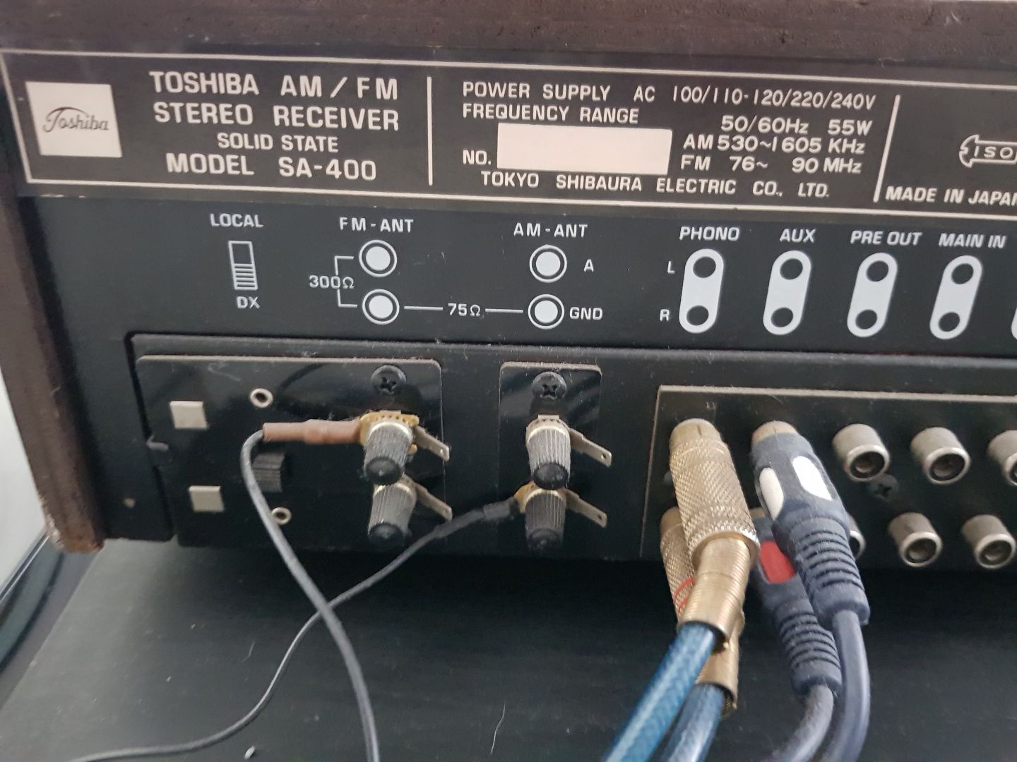 Vintage, amplituner Toshiba SA-400, analogowy, lata 70.
