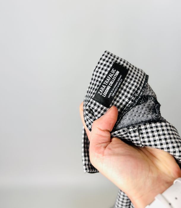 Spodnie w drobną pepitkę z guzikami M 38 ZARA