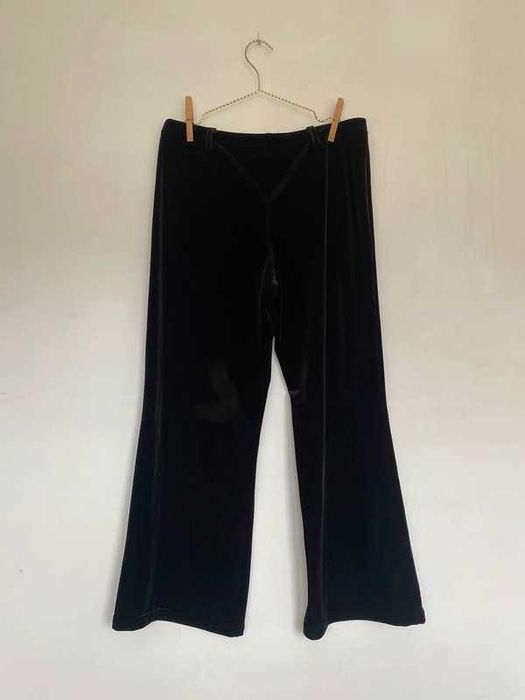 Czarne welurowe szerokie spodnie Marks & Spencer 44 luźne plus size