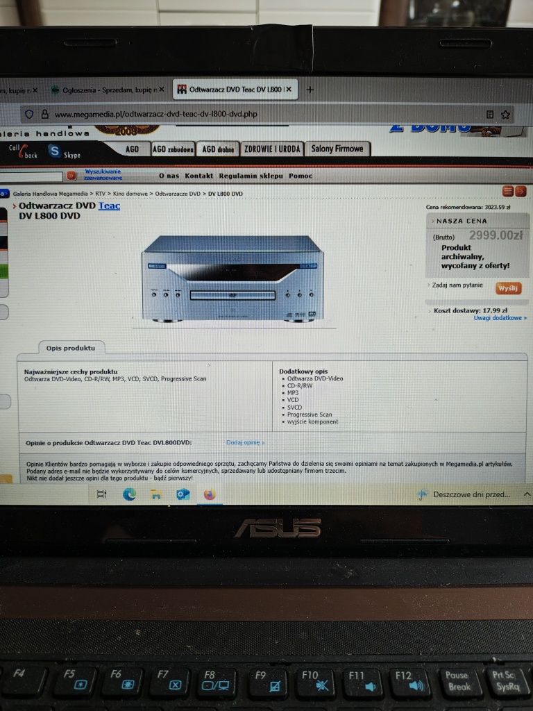 Odtwarzacz CD,DVD, Teac DV-L800 Japan