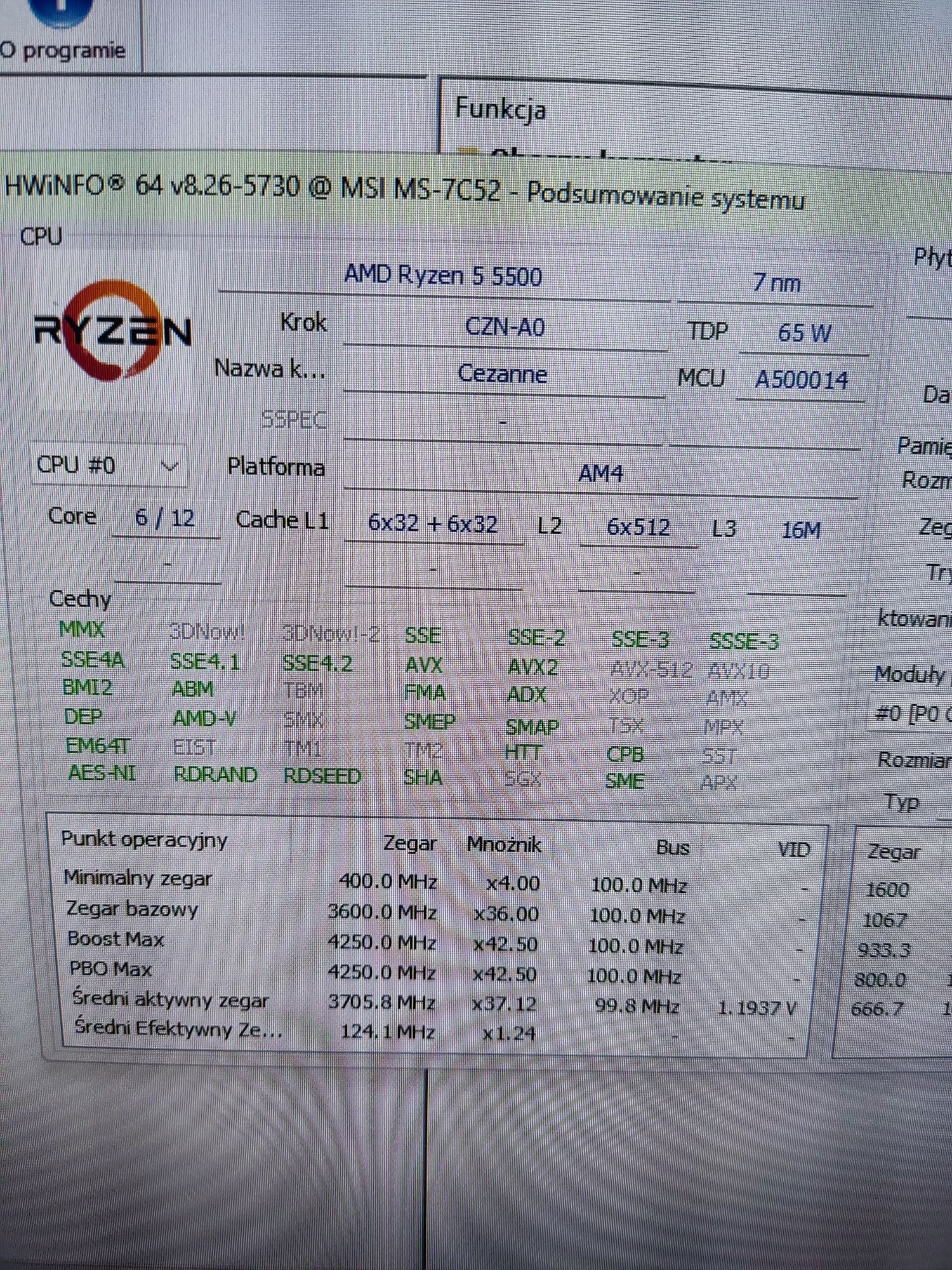 Komputer stacjonarny AMD Ryzen 5 5500/RX/NVME do Gier e-sportu