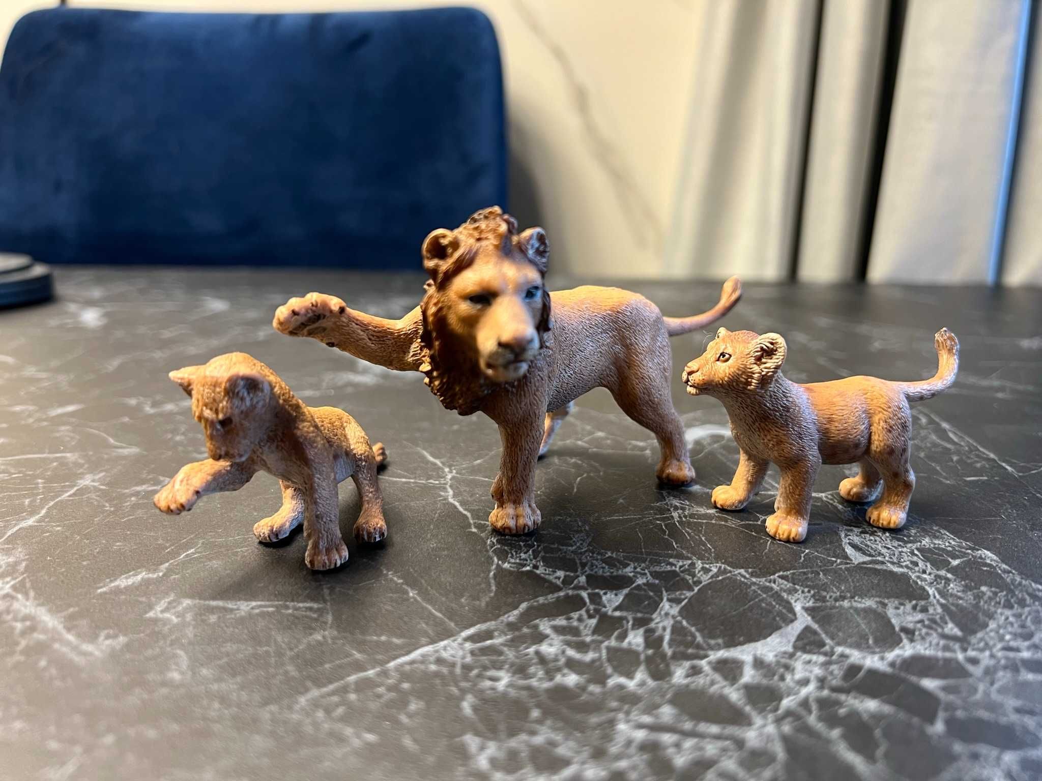 Zestaw figurek: Figurki Schleich zwierzęta kot lew wilk gepard 9 sztuk