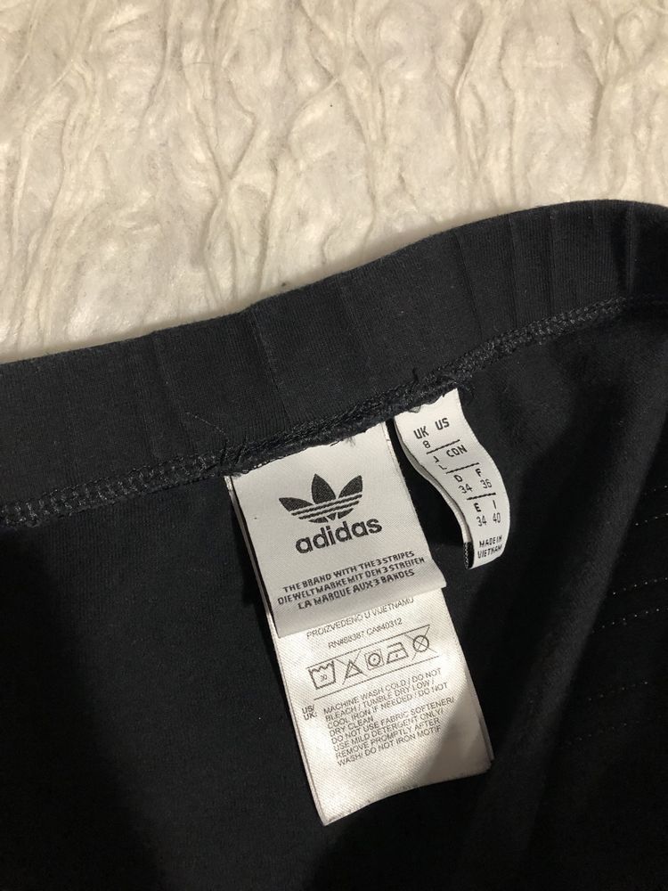 Spodnie dresy legginsy Adidas 3 stripes paski rozmiar XS S czarne