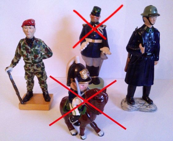 Figuras barro pintado Forças Militares, Policiais - GNR, etc