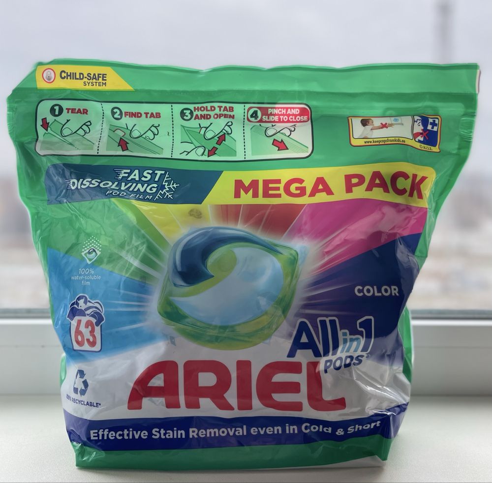 Зубна паста Dentix,Капсули Ariel,E 3в1,Ultra;Гель для прання Enzo 4л