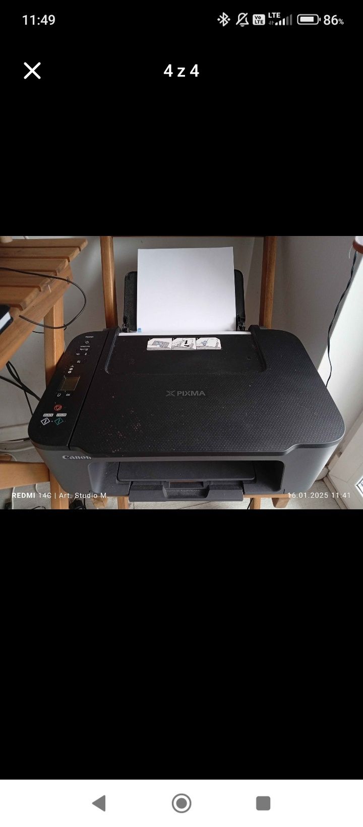 Terminal HP z monitorem i drukarką canon