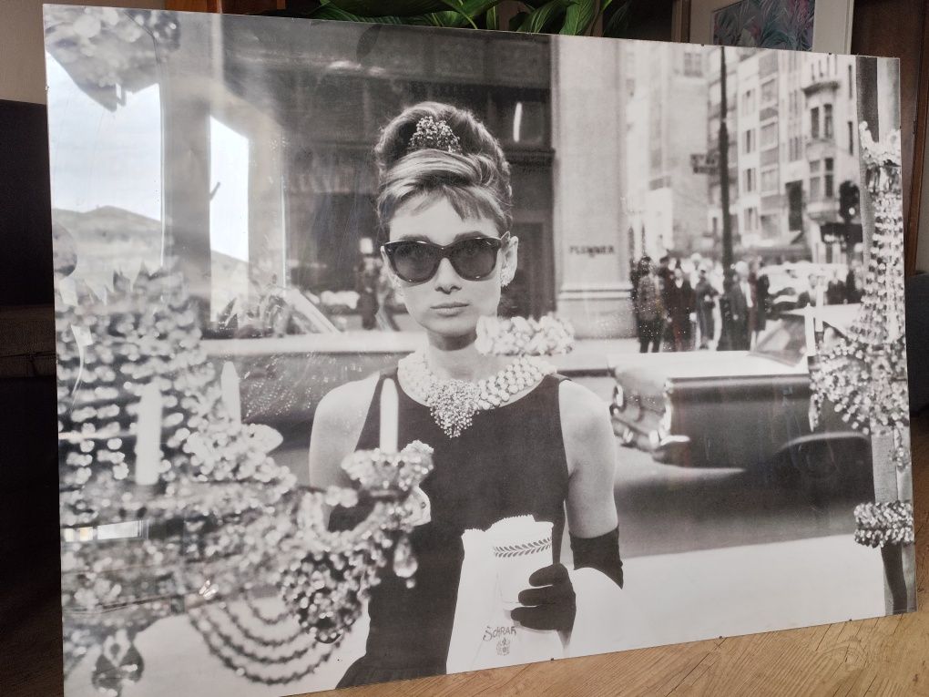 Duży plakat z filmu Śniadanie u Tiffaniego Audrey Hepburn 140 x 100cm