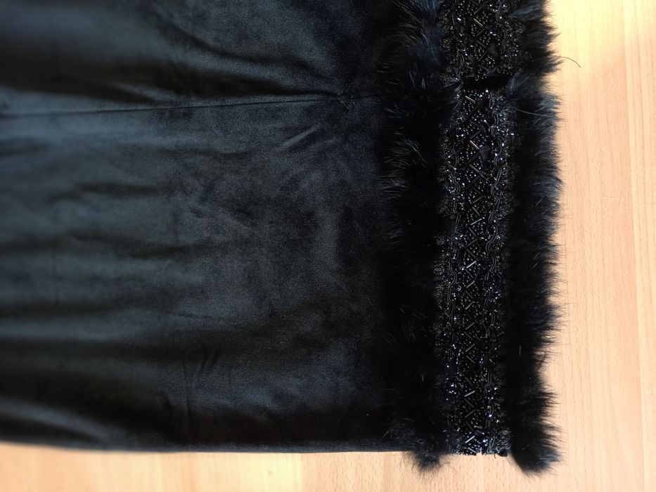 Юбка замшево-бархатная