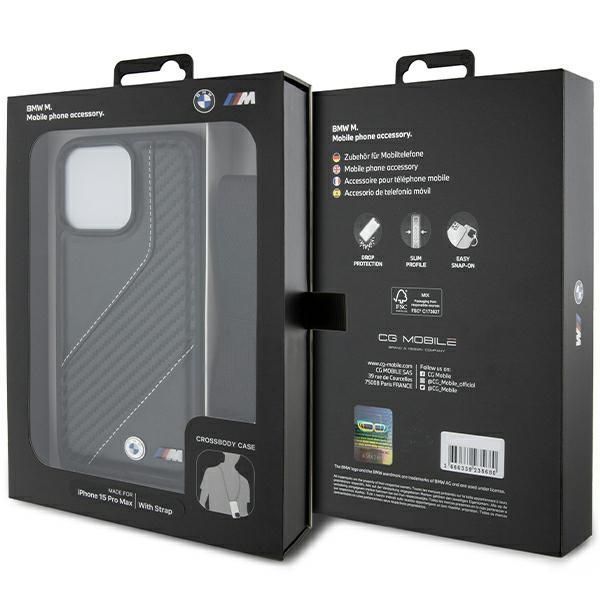 Pokrowiec na iPhone 15 Pro Max BMW M Edition Carbon Stripe & Strap