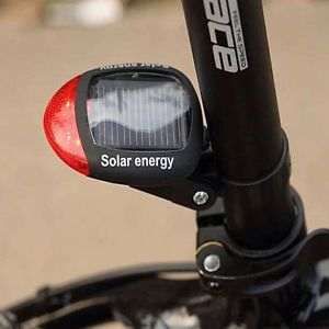 Luz bicicleta traseira leds+laser (vermelha ou azul) pilhas solar STOP