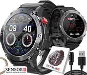 Wojskowy Zegarek Męski Smartwatch Pulsometr Rozmowy PL METALOWY