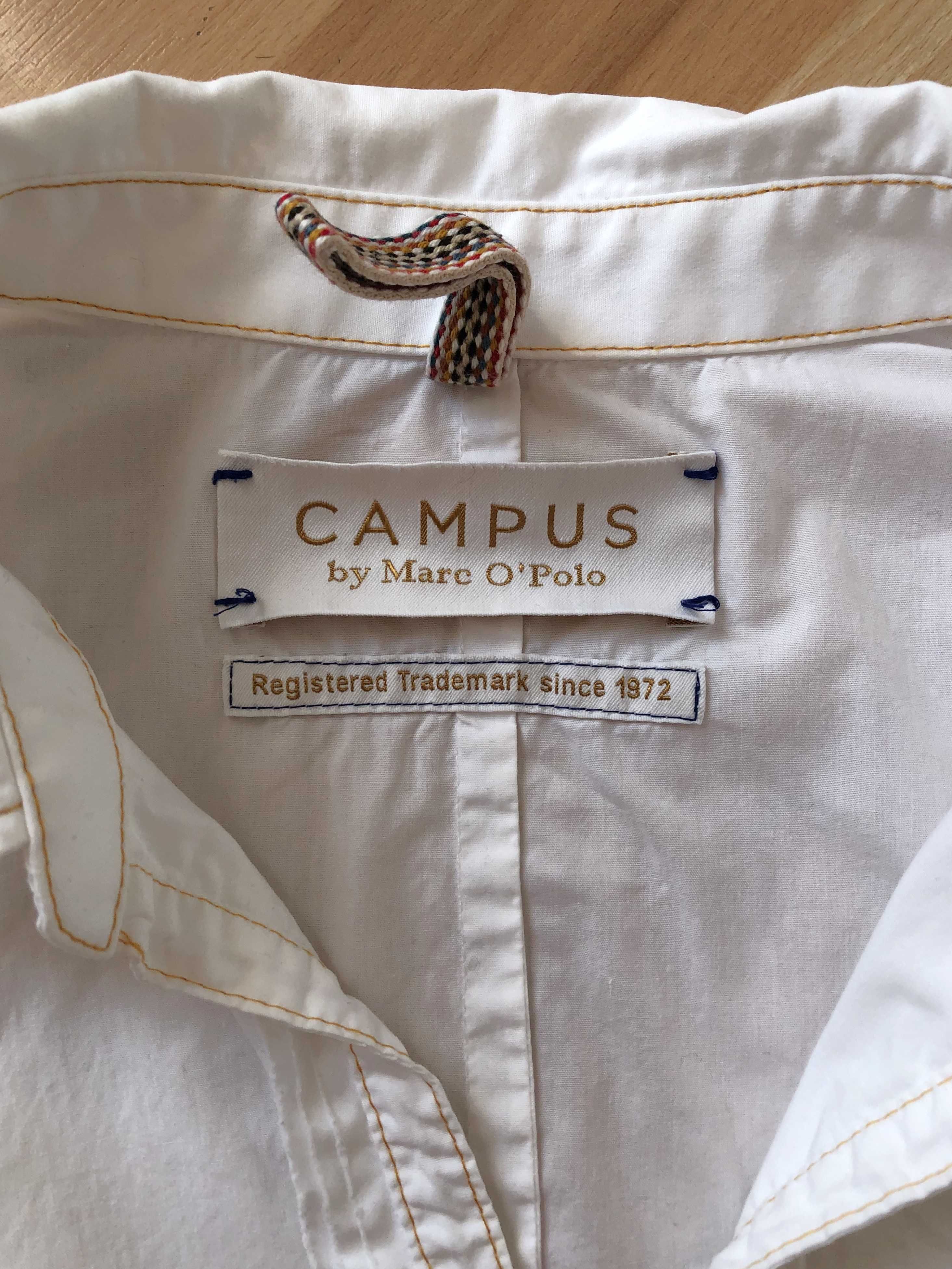 Biała koszula z krótkim rękawem z kołnierzykiem Campus by Marc O' Polo
