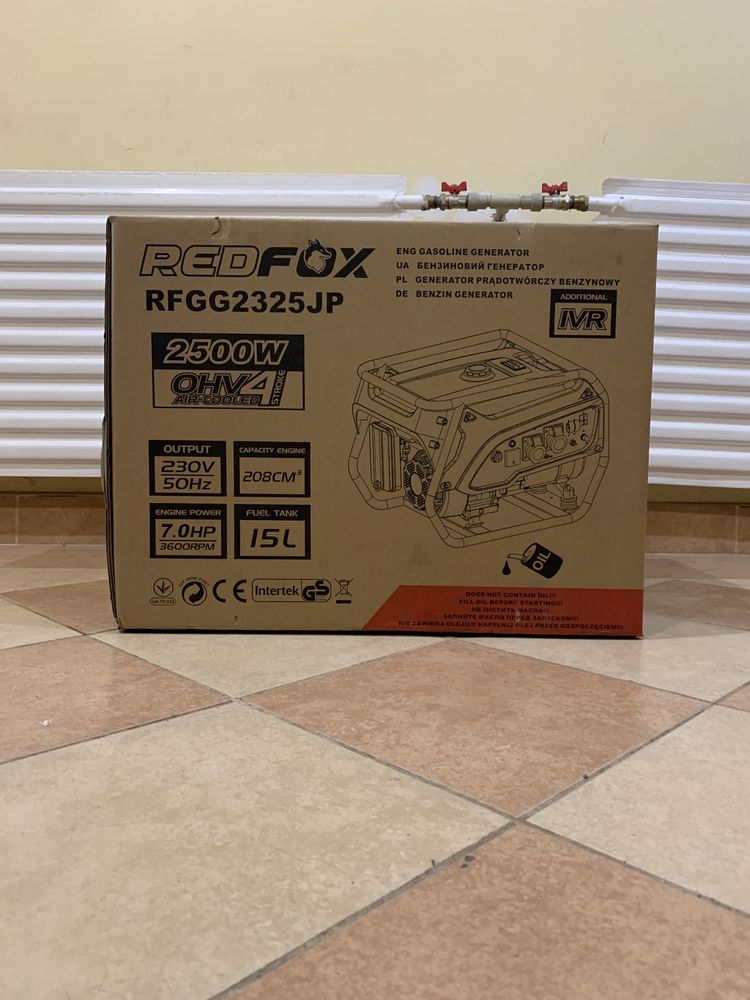 Генераторы 3.3 и 2.5 и 5.5 и 7 кВт Red Fox Газовый баллон в подарок.