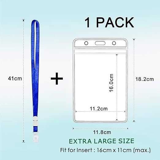 6 szt Etui na dokumenty Smycz na szyję 11x16 cm NA IDENTYFIKATOR Taśma