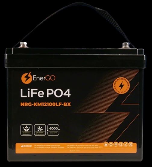 Акумулятор LiFePO4 літій залізо фосфат EnerGo 12V 100Ah NRG-KM12100LF-