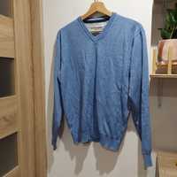 Niebieski sweter w serek męski  Coney Island merino M/L