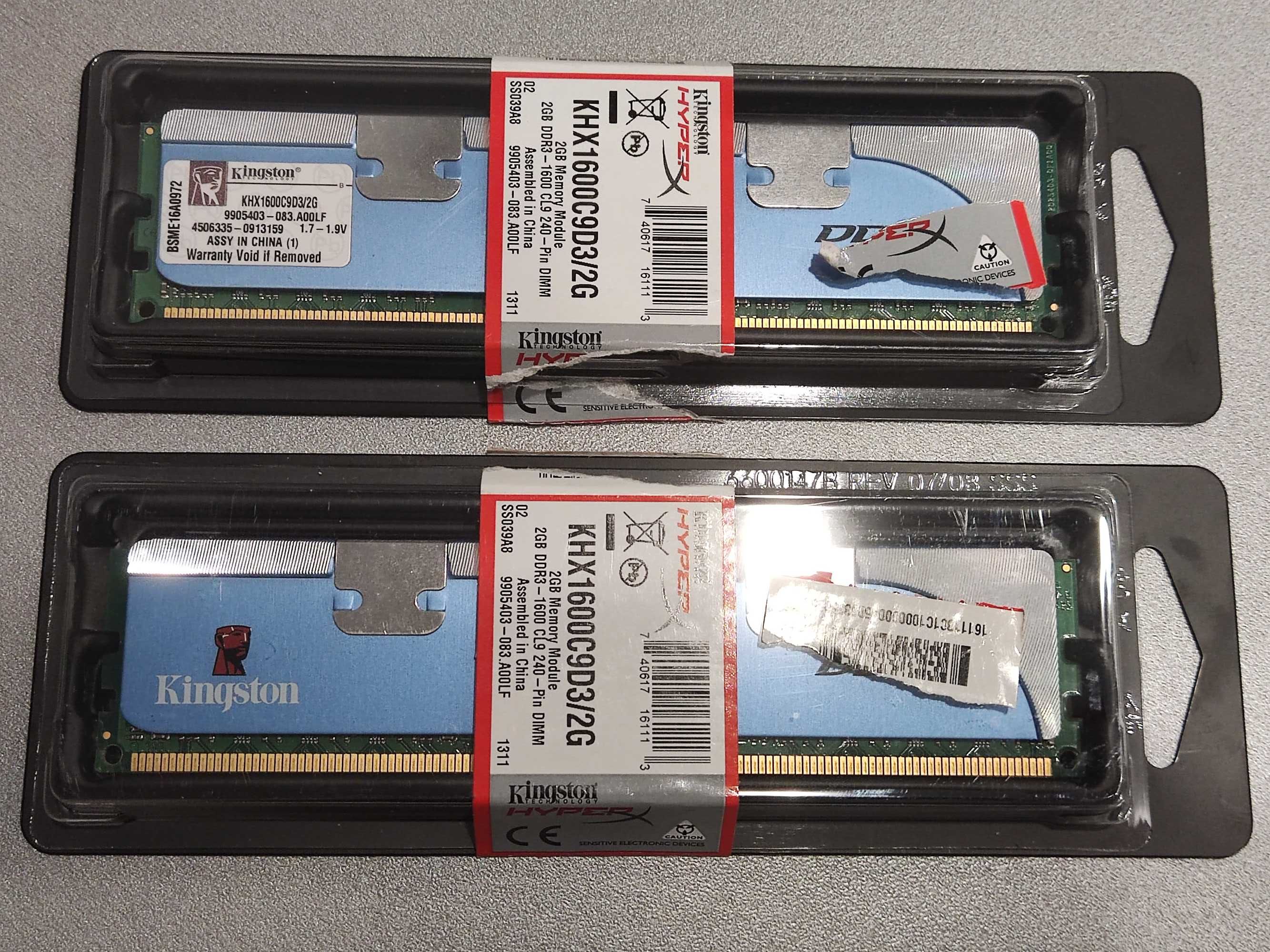 оперативная память Kingston HyperX DDR3 2Gb 1600MHz KHX1600C9D3/2G 2шт