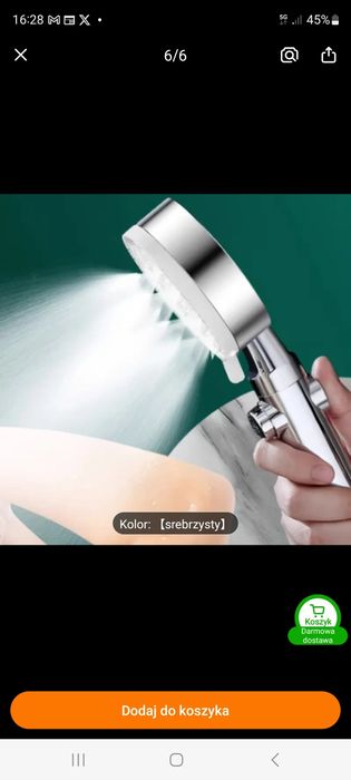 Słuchawka prysznicowa.