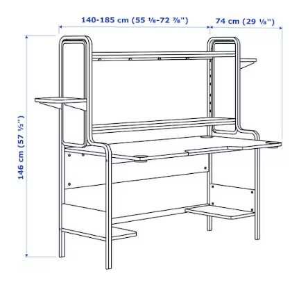 FREDDE IKEA
Biurko gamingowe, czarny kolor