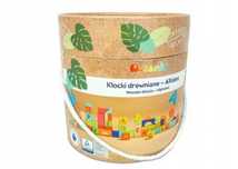 Nowe drewniane klocki afabet w wiaderku 80 elem.