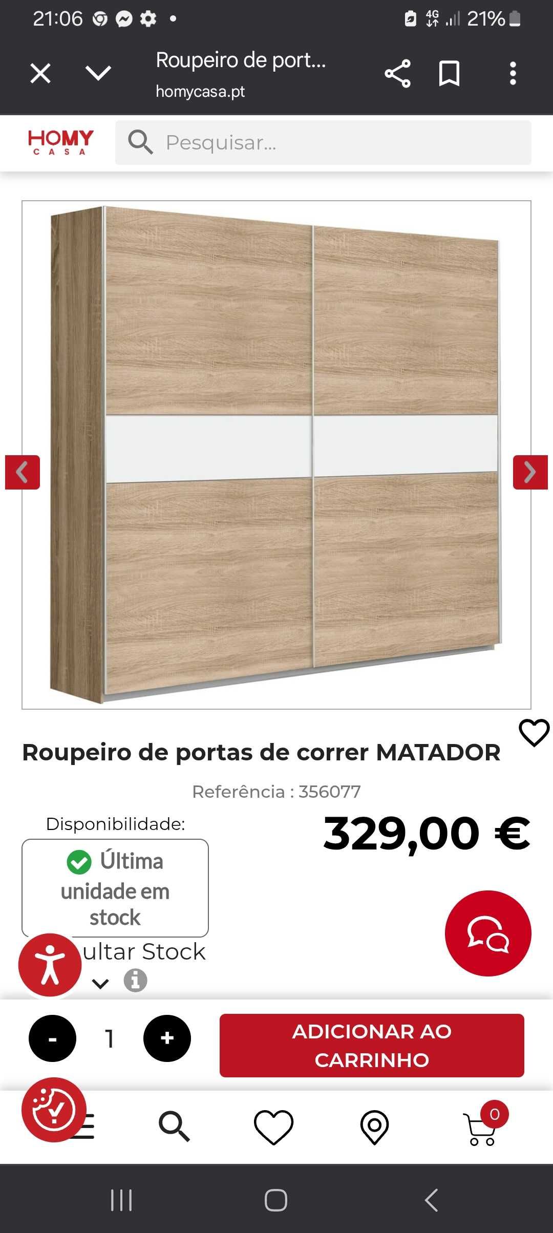 Roupeiro portas de correr
