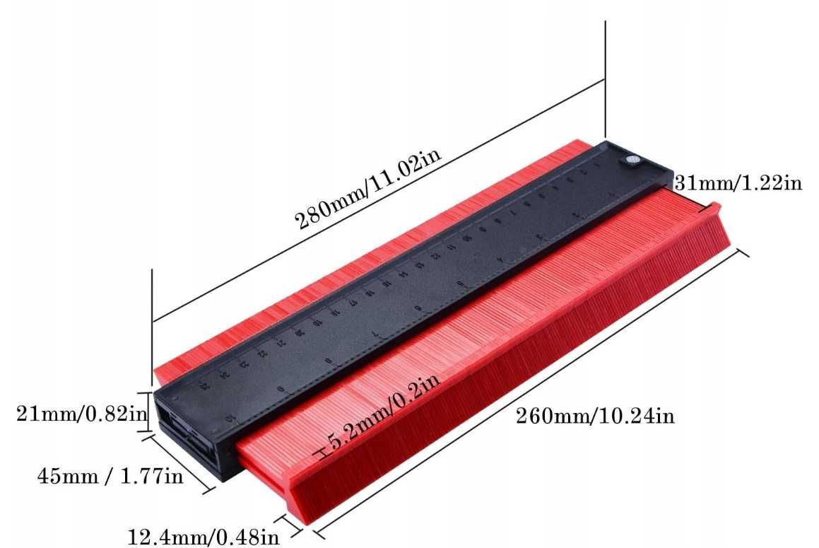Miarka Do Odwzorowywania Kopiowania Kształtów Dokładna Miara 260mm