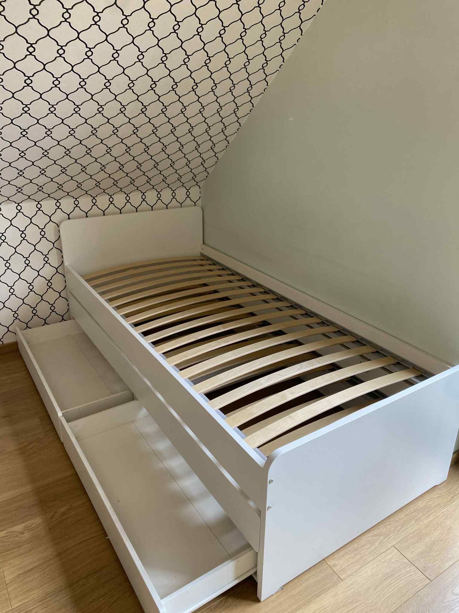 IKEA SLAKT Rama łóżka z łóżkiem dolnym/pojem, biały, 90x200 cm