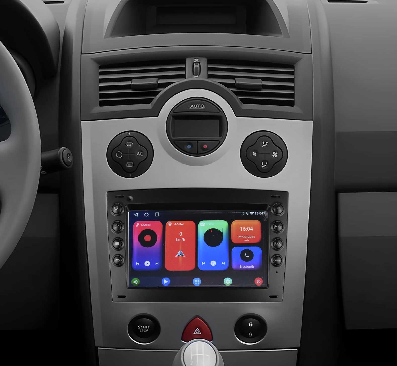 Auto Rádio 2 DIN Android para Renault Megane 2 Carplay e Android Auto