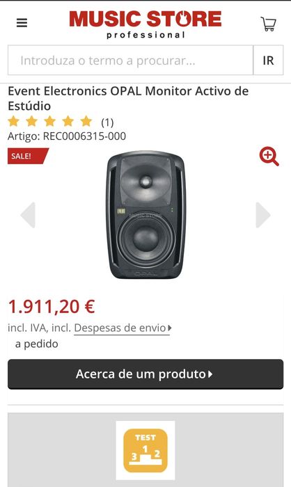 Monitores de estúdio Event Opal! Oportunidade