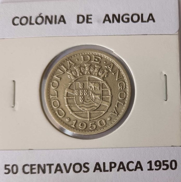 2 Moedas Portuguesas 50 centavos da Ex colónia Ultramarina de Angola