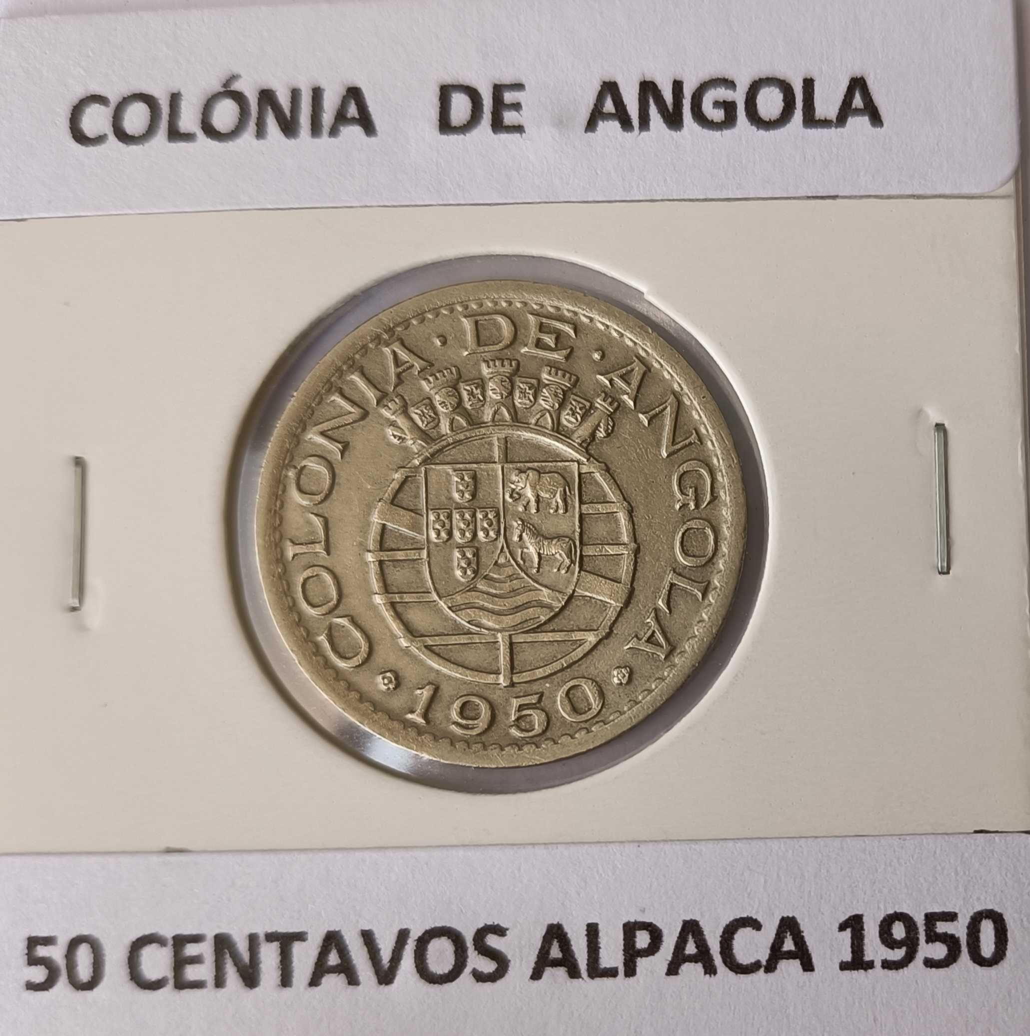Moeda Portuguesa de 50 centavos da Ex colónia Ultramarina de Angola