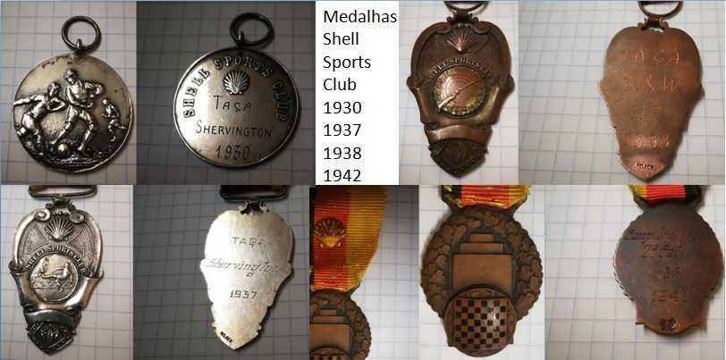 3 medalhas da shell sports club dos anos trintas e quarenta